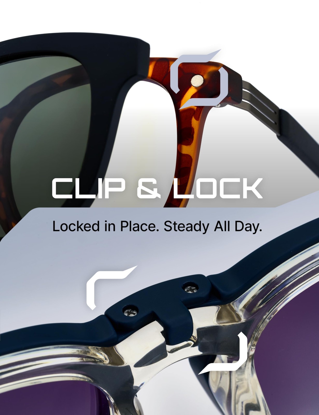 Indoor Outdoor Glasses with Magnetic Clip-On Sunglasses, Blue Light Glasses f…