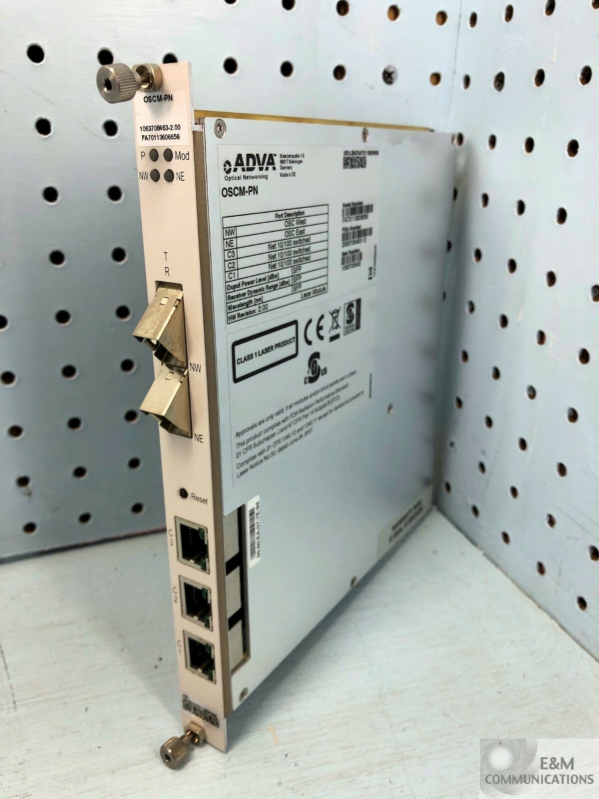 1063708463 2.00 ADVA OSCM-PN OPTICAL SUPERVISORY CH MODULE FOR FSP 3000R7 SHELF