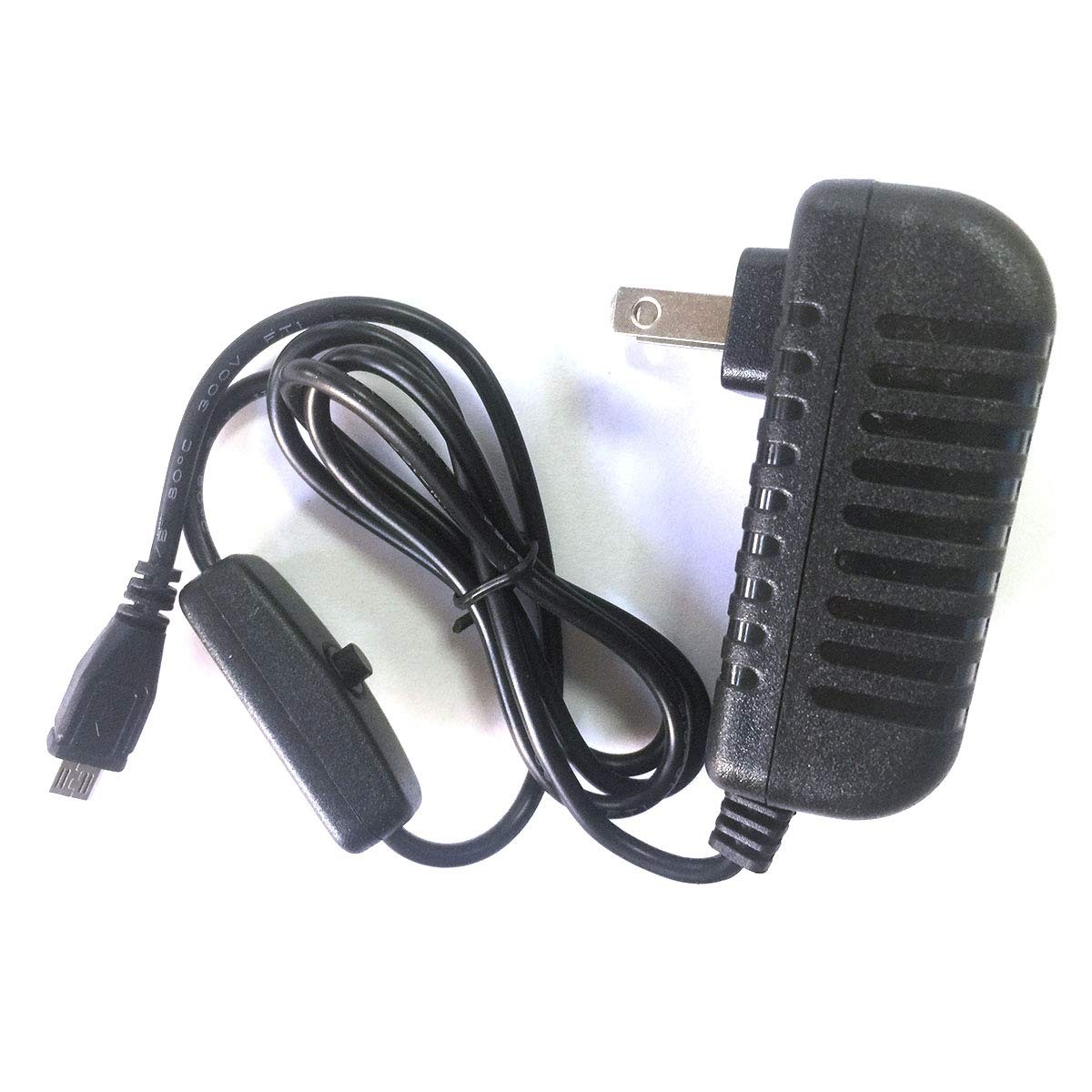 Raspberry pi power supply with switch – Pi 3 Model B B+ A+ black