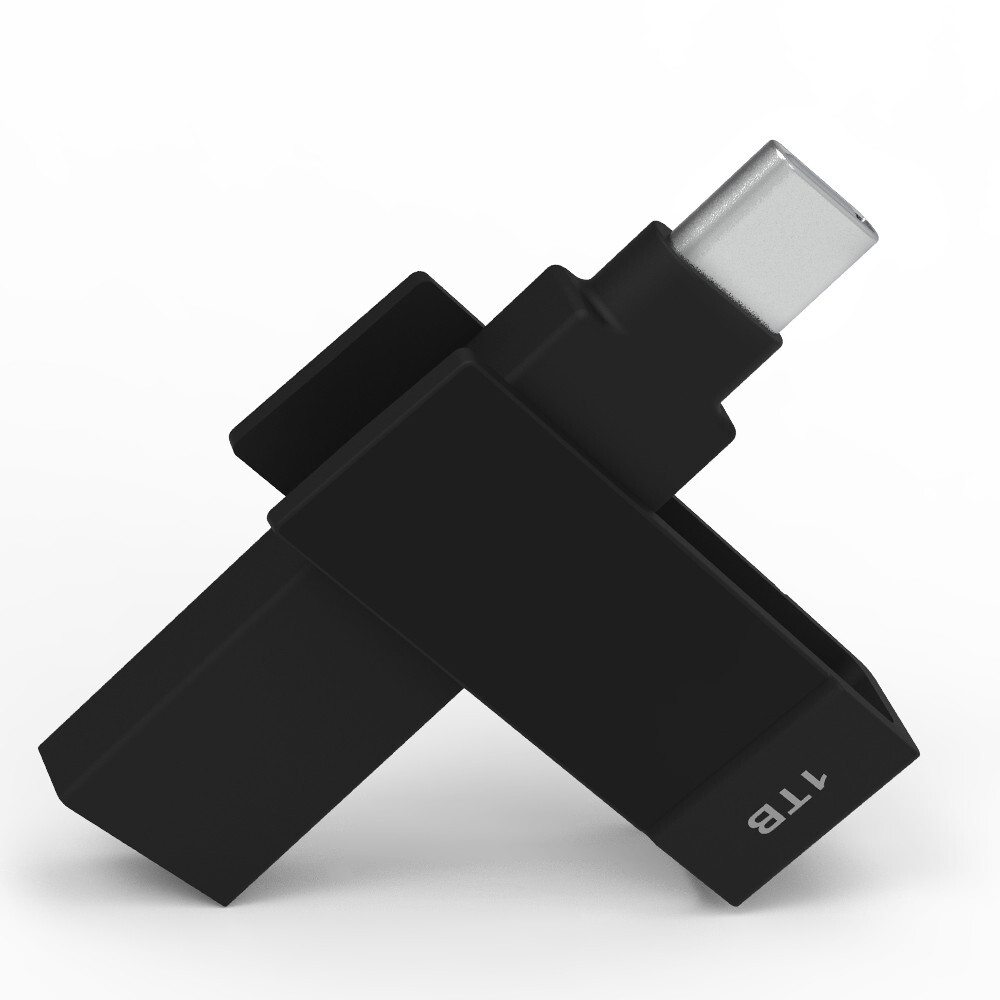 iXflash 1 TB Backup Flash Drive USB A & USB C for iPhone iPad & Computer Black