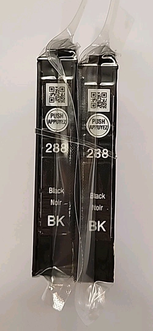 Genuine Epson 288 Black Ink Cartridges | Pack Of 2 | EXP 8/2025 | New Sealed
