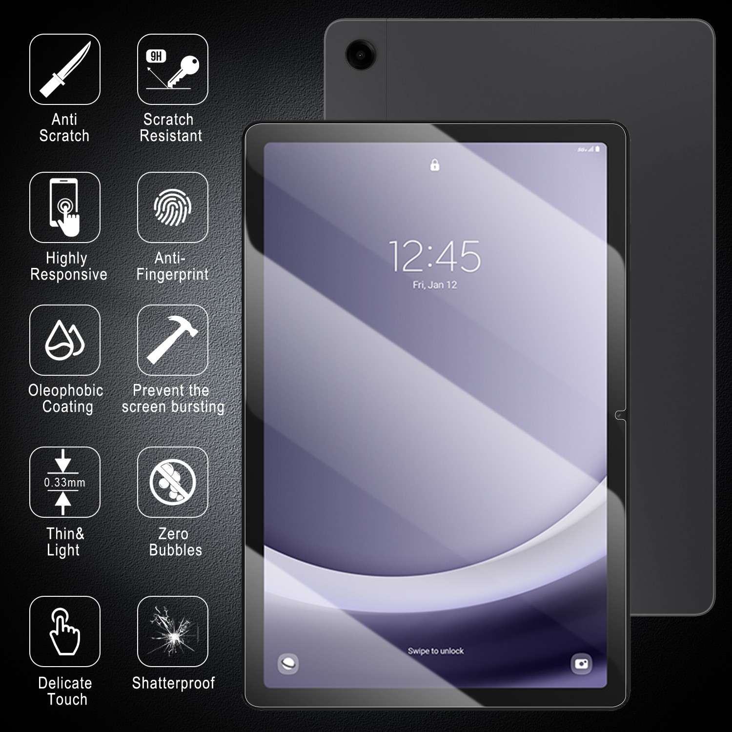 For Samsung Galaxy Tab A11+ 360° Rotatable Tablet Case Cover / Screen Protector