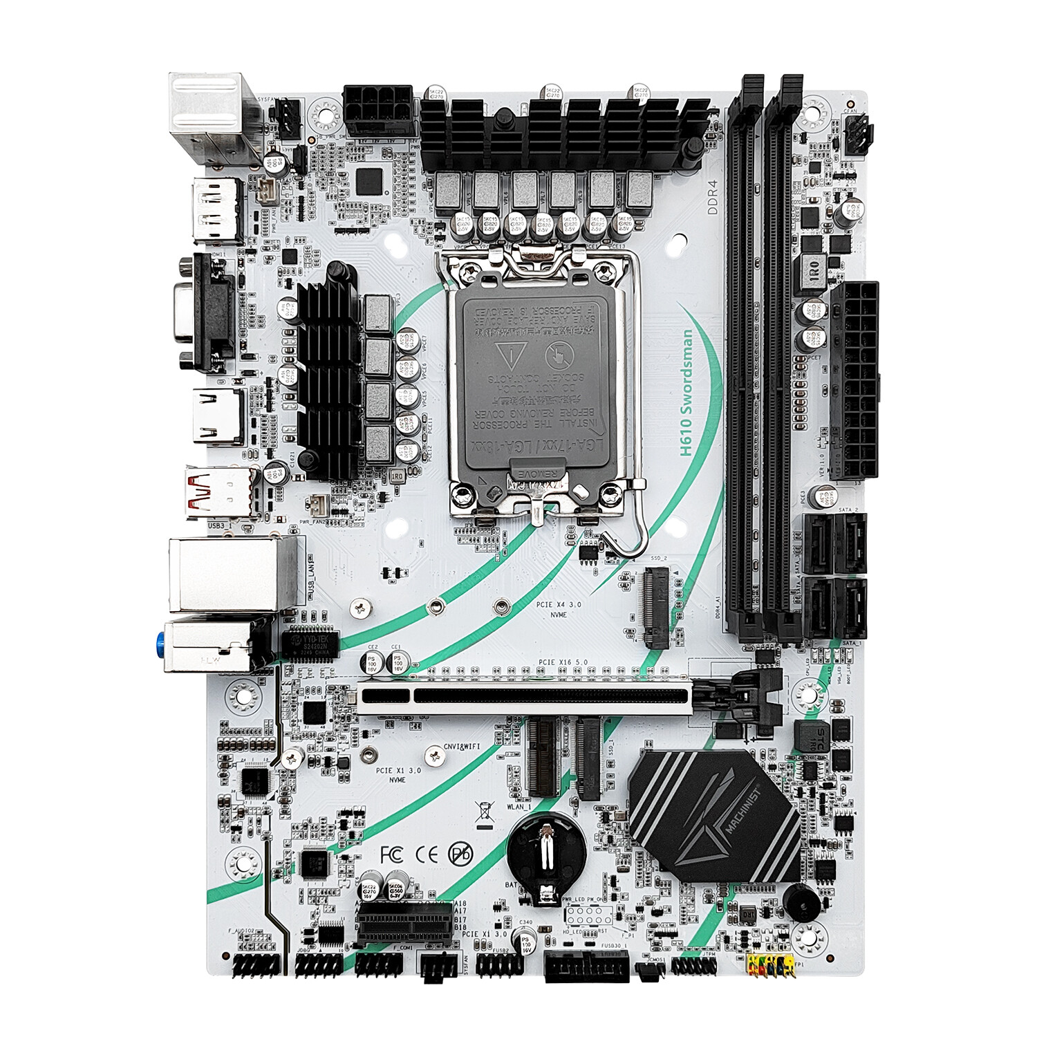 LGA 1700 H610 Motherboard Dual NVME M.2 WIFI M.2 DDR4 USB 3.0 On-Board Audio