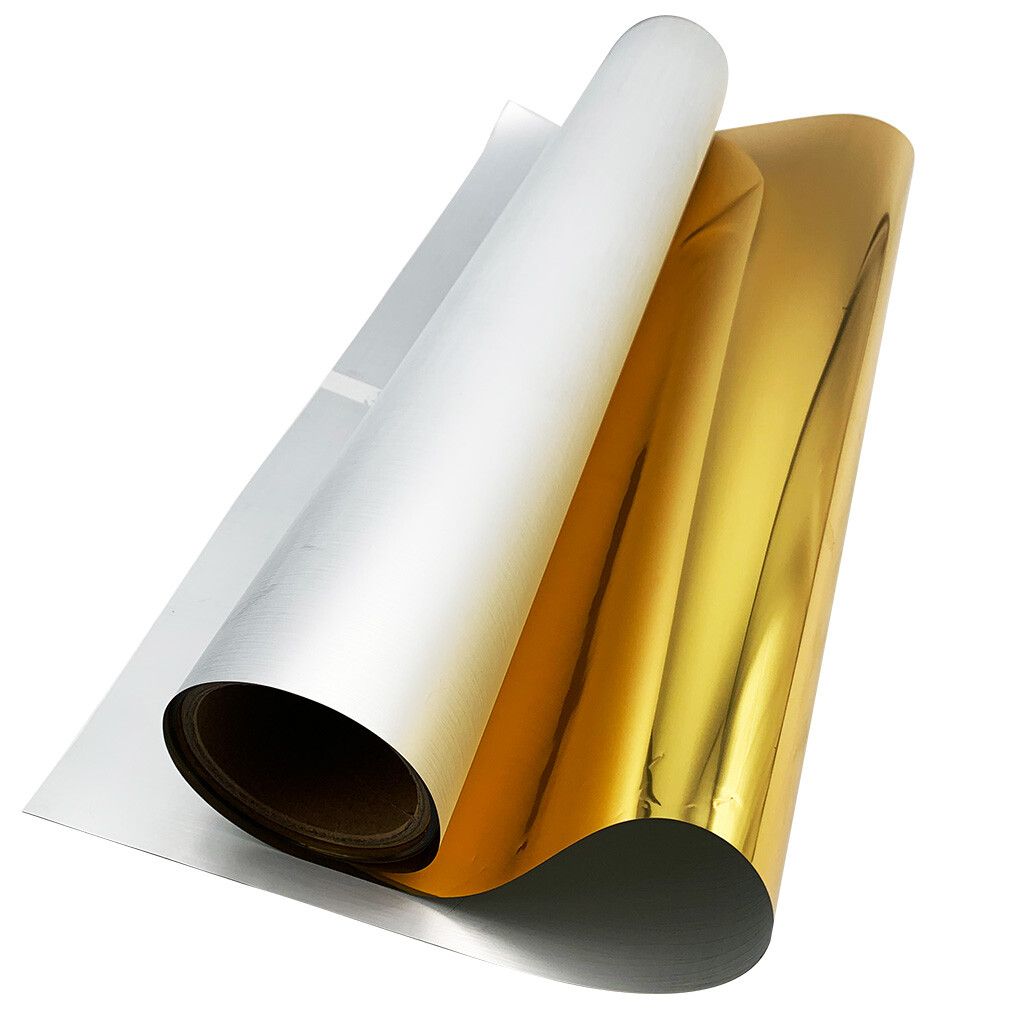 Sample CALCA 13″ x 16.4ft DTF Gold / Silver Foil Film Roll,Cold Peel 2.95in Core