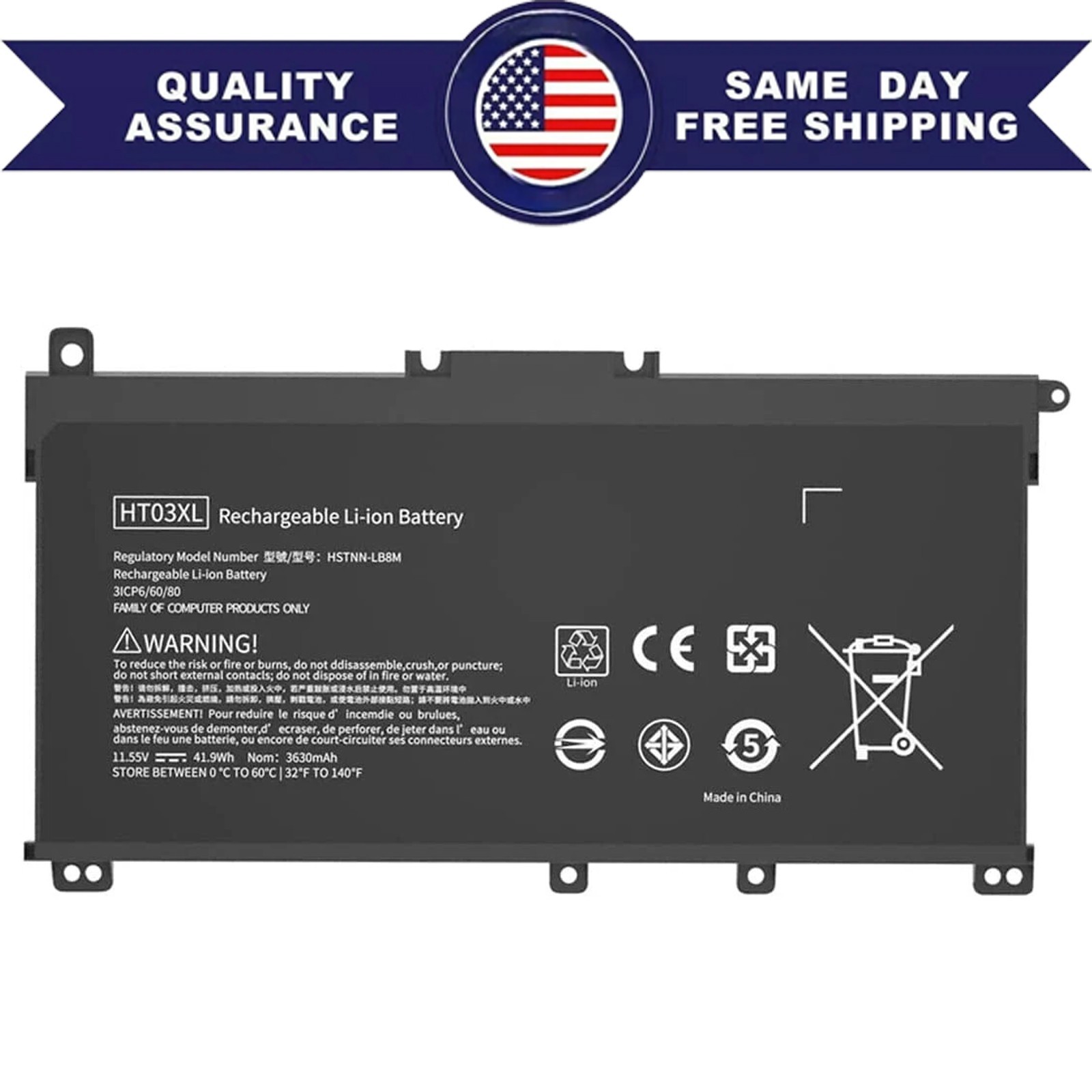 ✅Replace HT03XL Battery for HP Pavilion L11421-2C2 L11119-855 15-CS 15-DA 41.9Wh