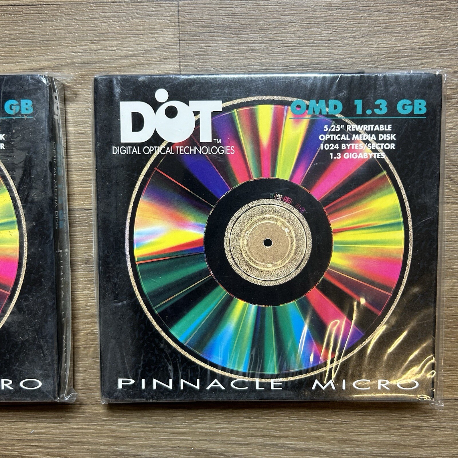 Lot of 2 Pinnacle Micro 5.25 Rewritable Optical Disks 1.3gb 1024 Bytes/ Sector