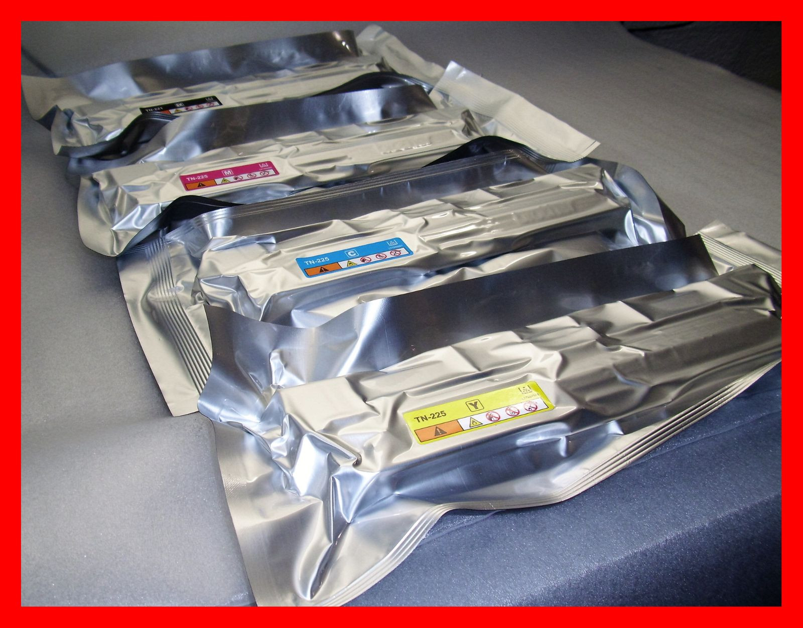 GENUINE OEM BROTHER TN221BK TN225C TN225Y TN225M TONER SET (4-PACK) High Yield