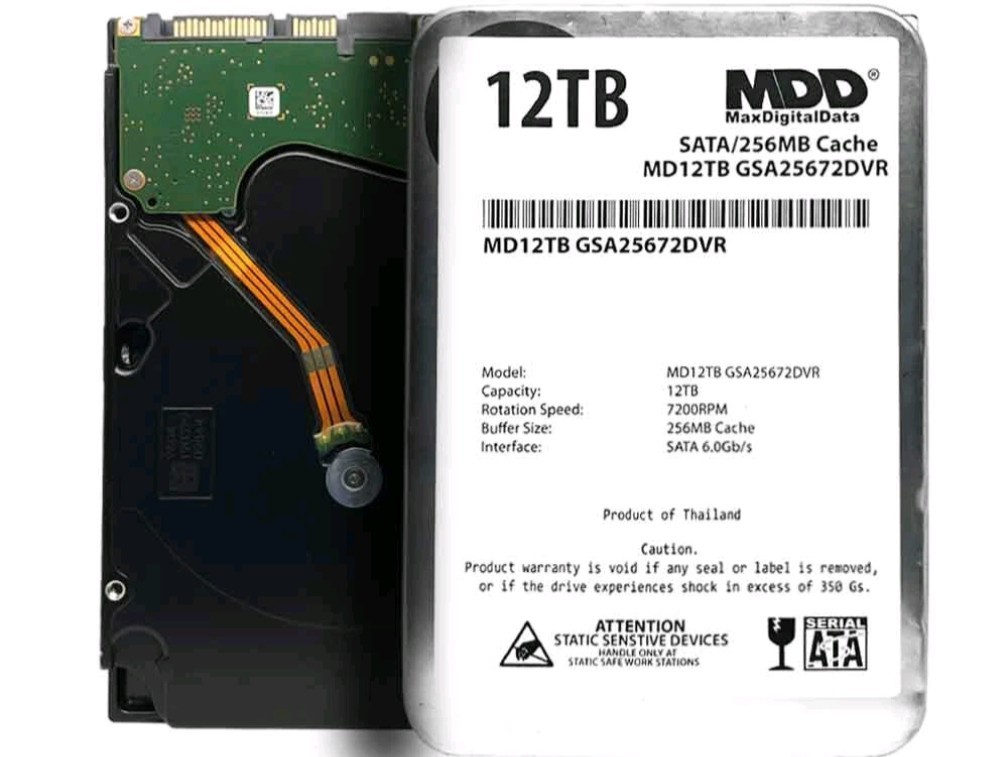MDD 12TB 3.5″ SATA Internal Surveillance Hard Drive – Health Good, No Errors