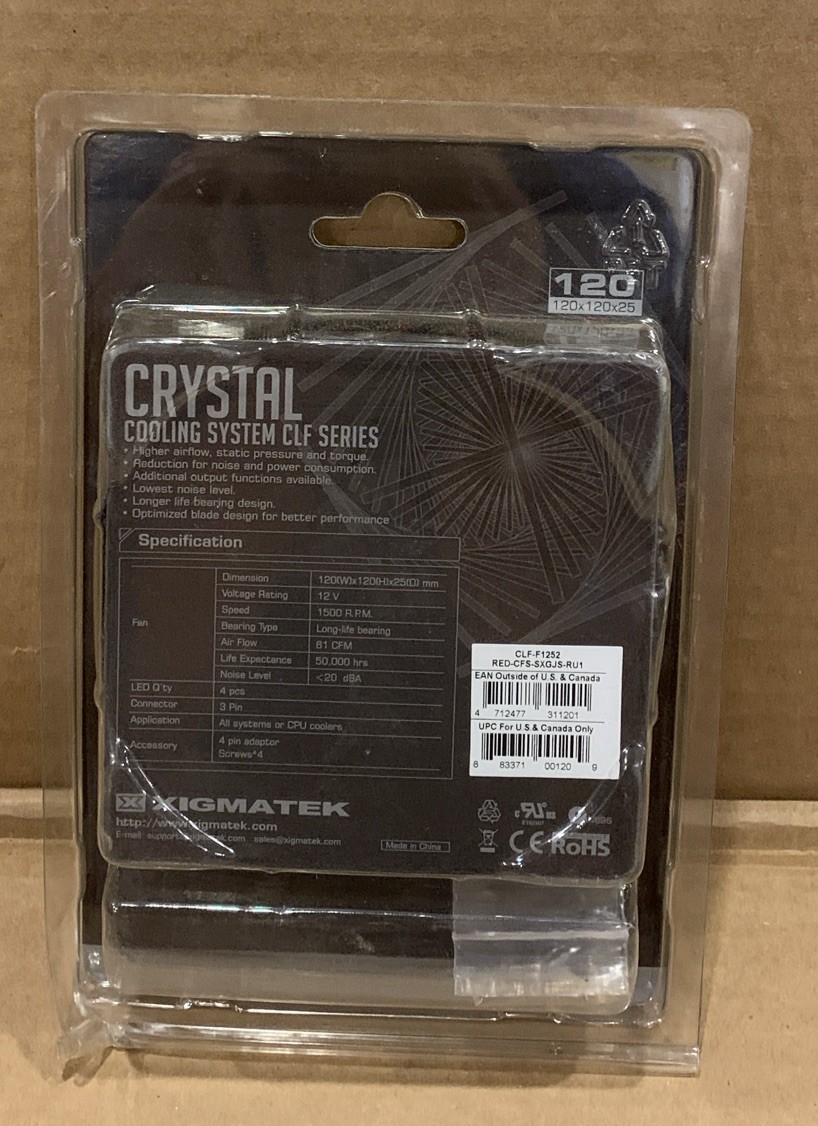 XigmaTek Crystal Cooling System Case Fan CLF Series w/ Red LED 1500RPM