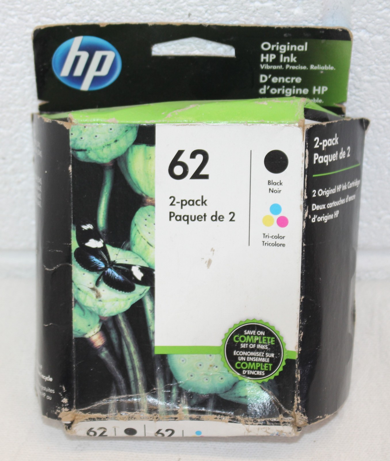 HP Genuine 62 Black & Tri Color Combo Ink Cartridges 2 Pack 08/2021 New Sealed
