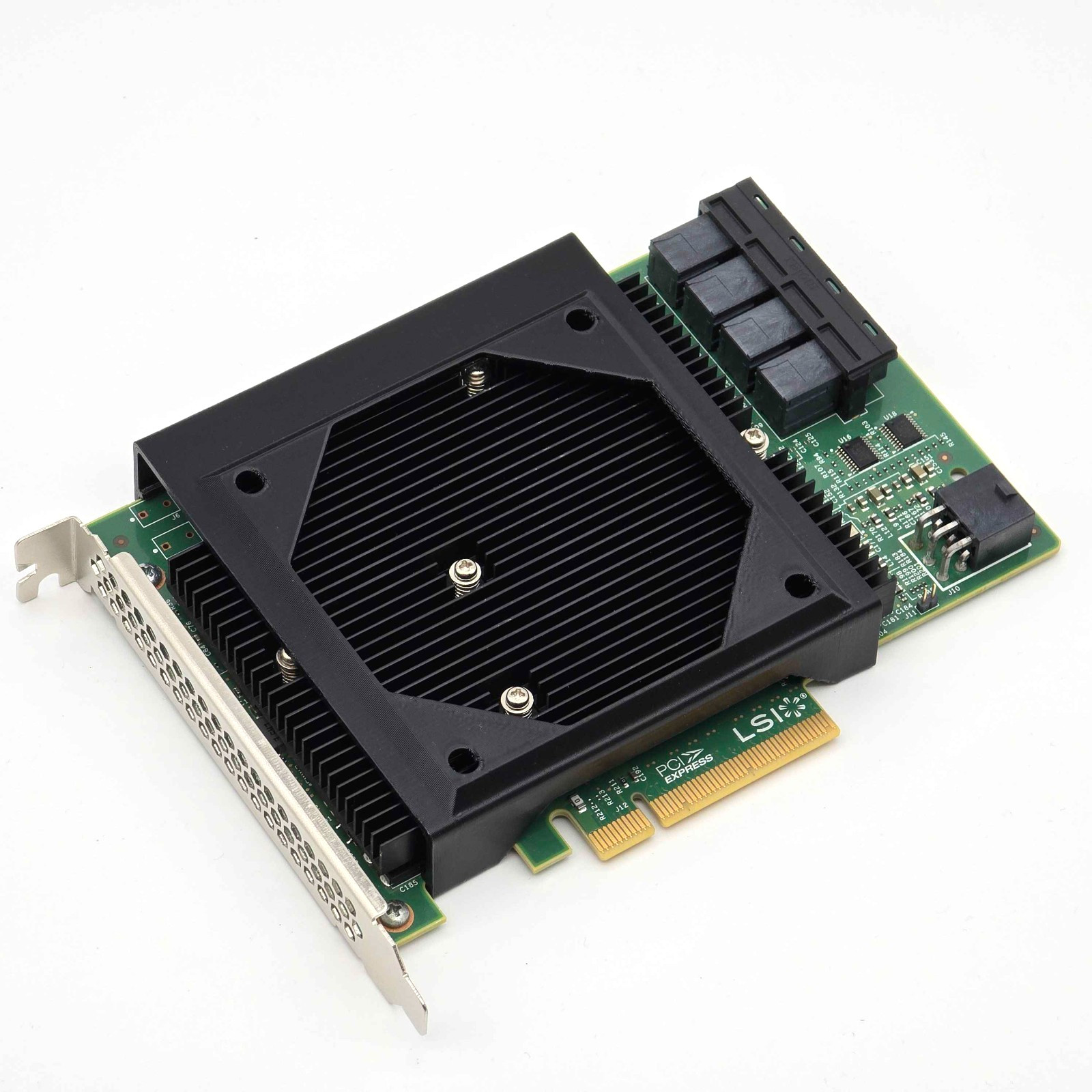LSI 9300-16i SAS HBA 80/90/92mm Noctua Fan Mount Cooling Shroud Cooler Kit