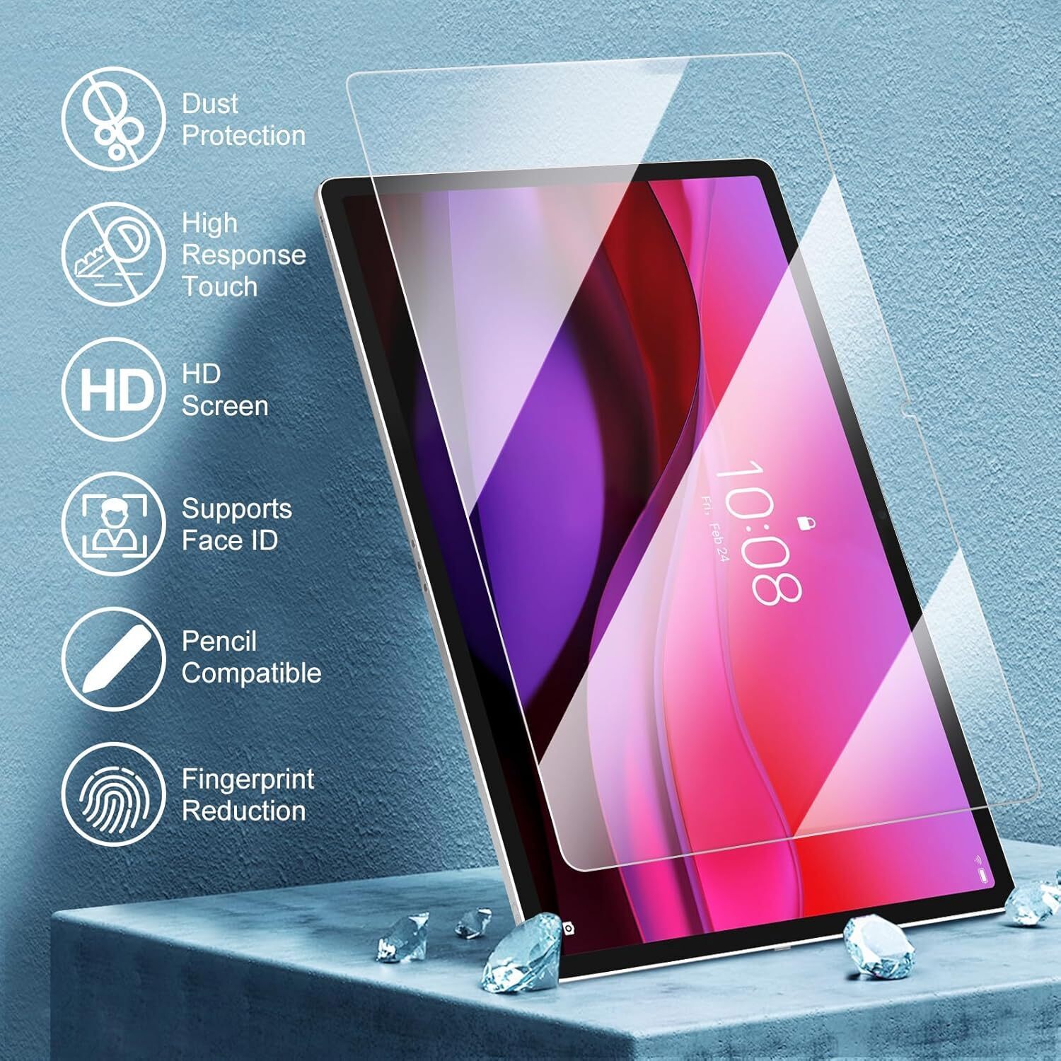 2 Pack Screen Protector for 12.7″ Yoga Tab Plus 2025 Tempered Glass Protector