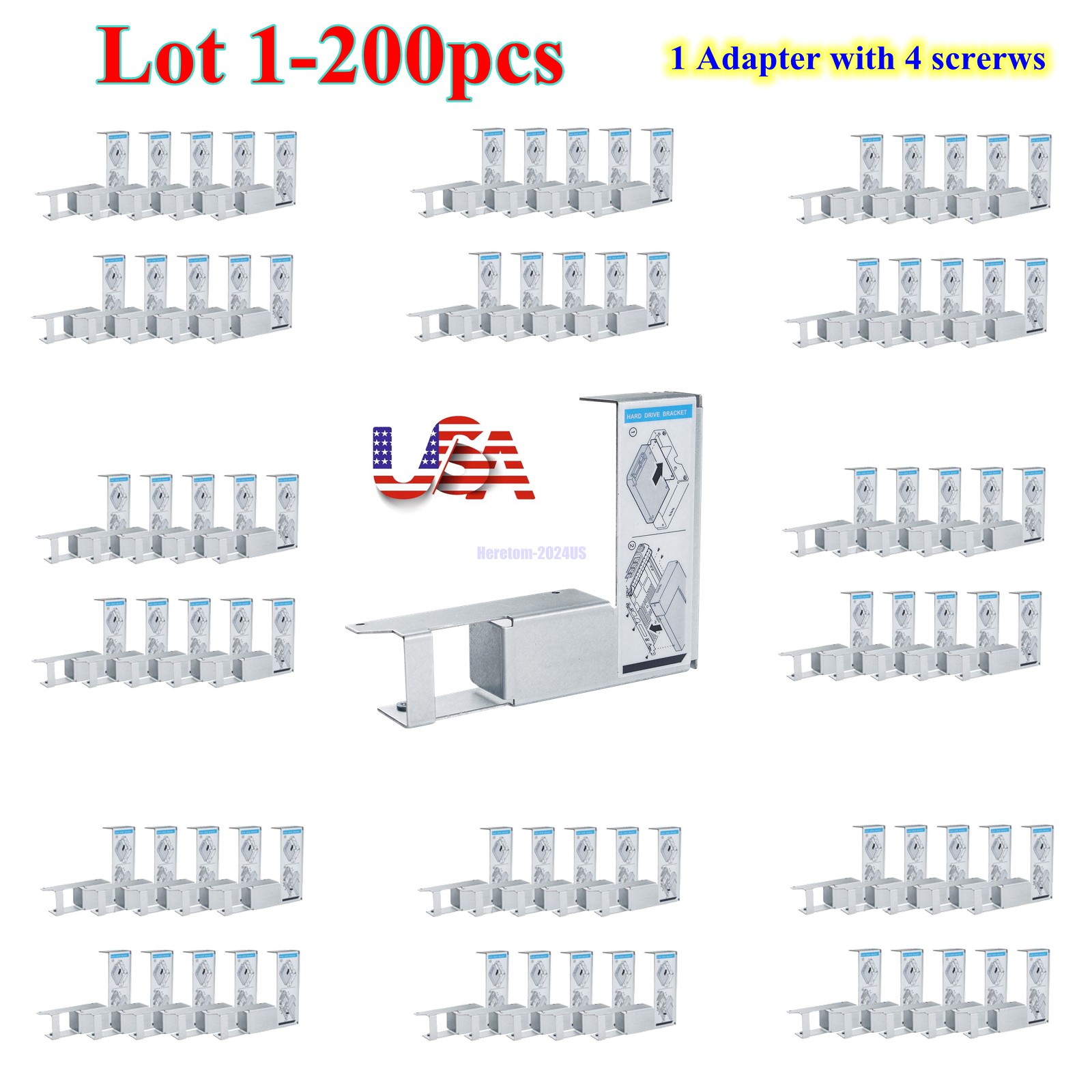 Lot 9W8C4 3.5″ to 2.5 Adapter For Dell F238F KG1CH R710 R720 R730 HDD Tray Caddy