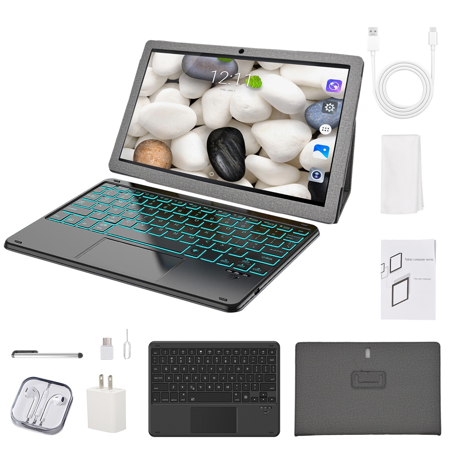 14in 4G Tablet Android 12 12GB RAM 512GB ROM 2000×1200 IPS Bundle Keyboard Case