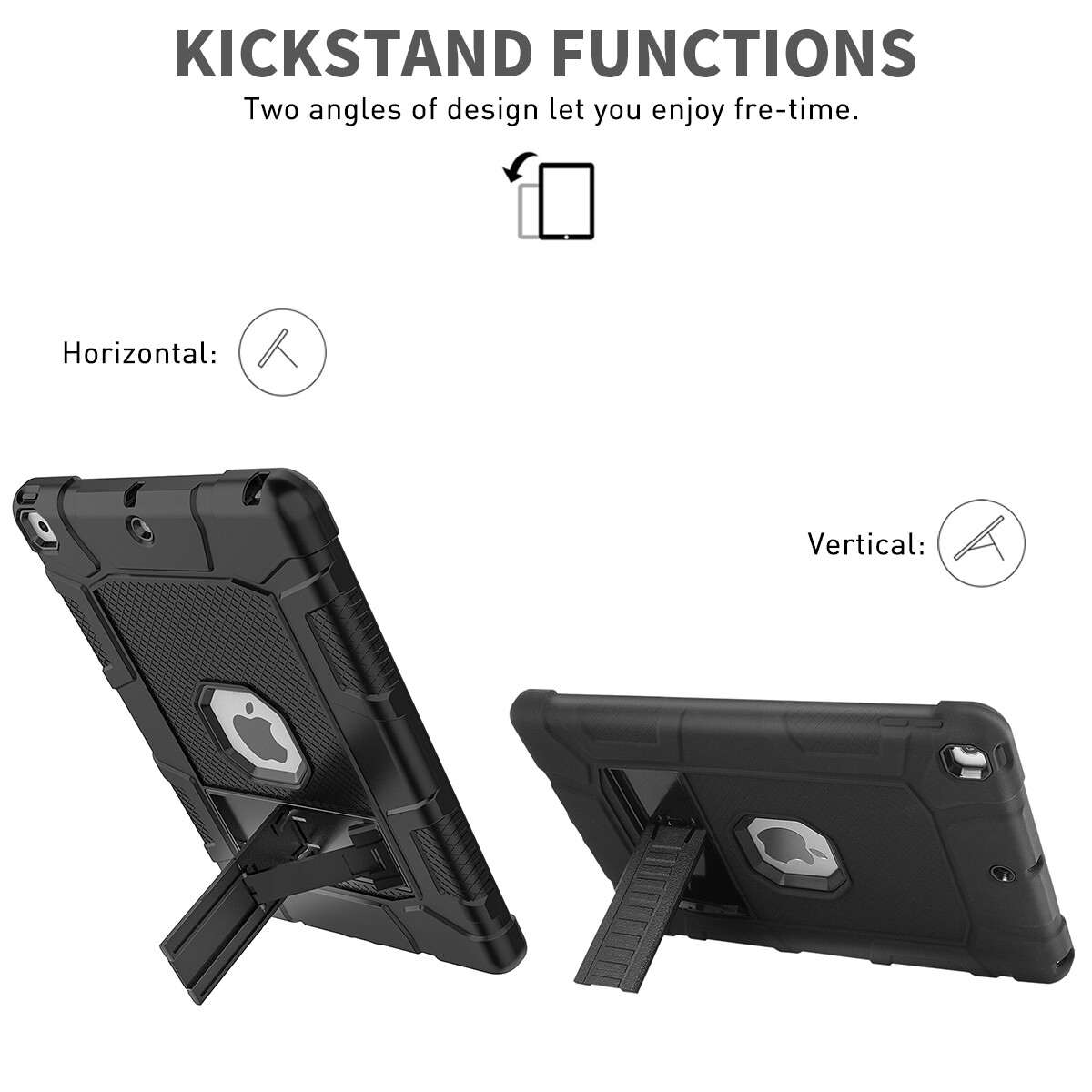 For iPad 9th Generation Case Heavy Duty Shockproof Rugged Cover+Screen Protector