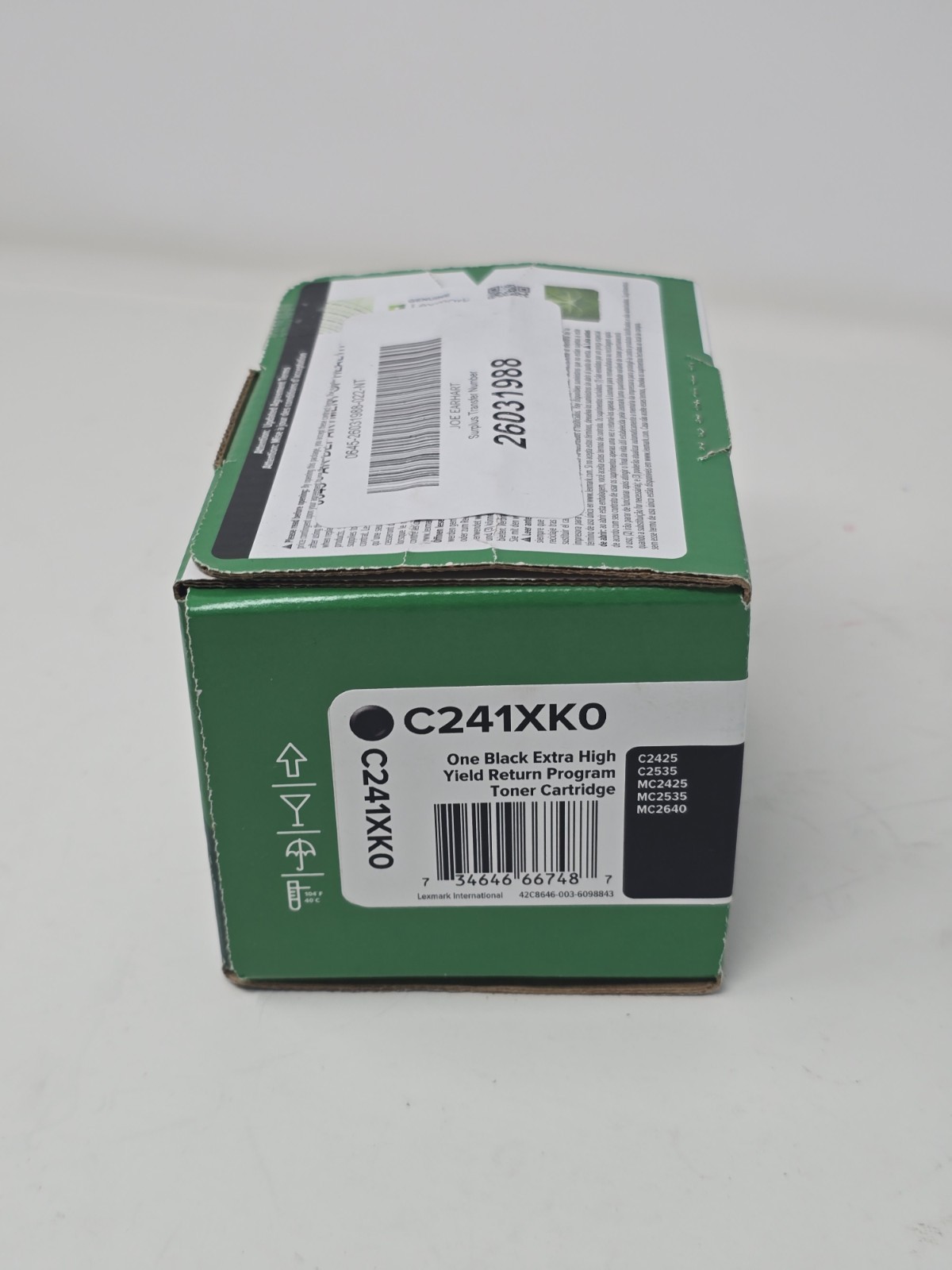 Lexmark C241XK0 Black Extra High Yield Return Program Cartridge Toner