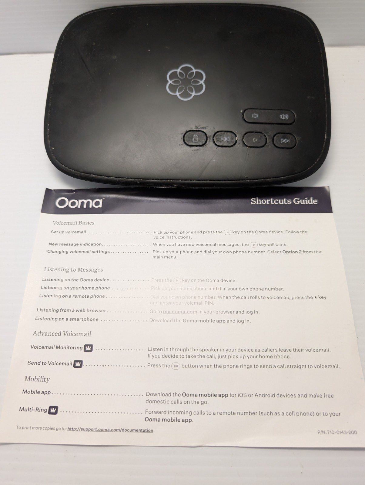 Ooma Telo VOIP Home Phone Service Base Station, Power Adaptor, Wireless Adaptor