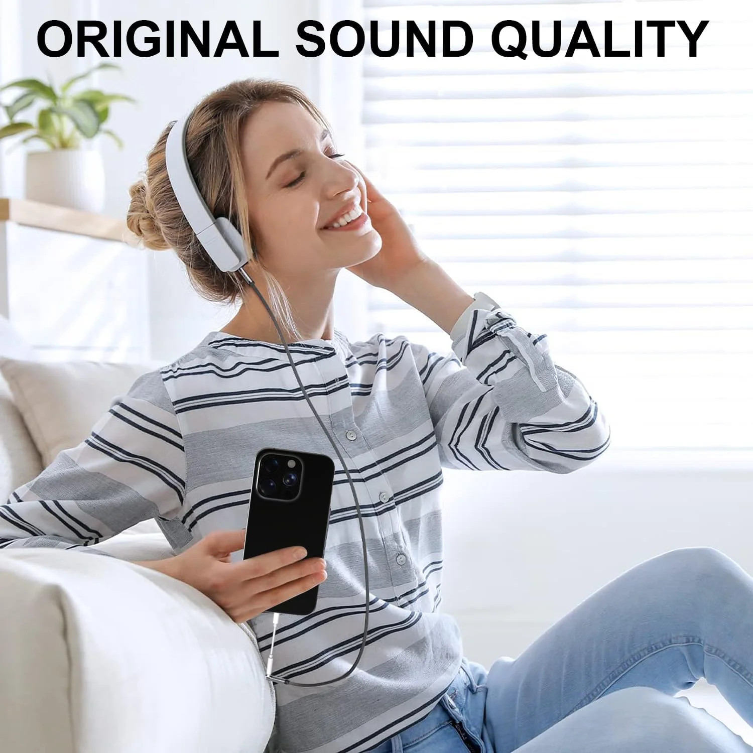 2 Pack Lightning to 3.5mm Headphone Jack Adapter AUX Audio Dongle for Phone Tabl