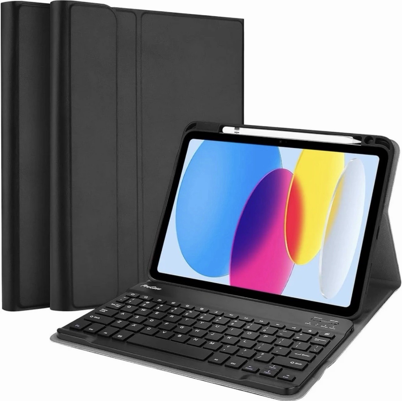 Black Synthetic Leather Keyboard Folio Case FOR IPAD 10TH GEN 10.9 INCH ✅✅