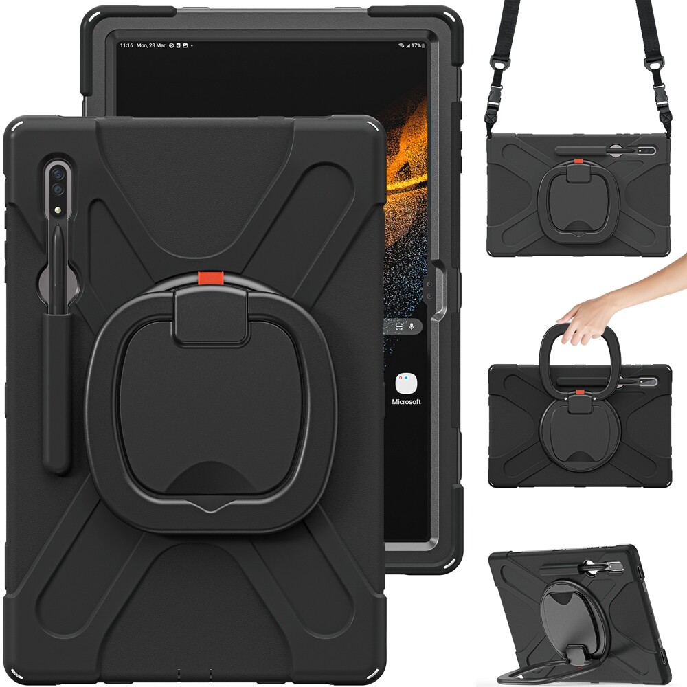 Rotating Shockproof Carry Tablet Case For Samsung Galaxy Tab S9 Ultra S9 Plus S8