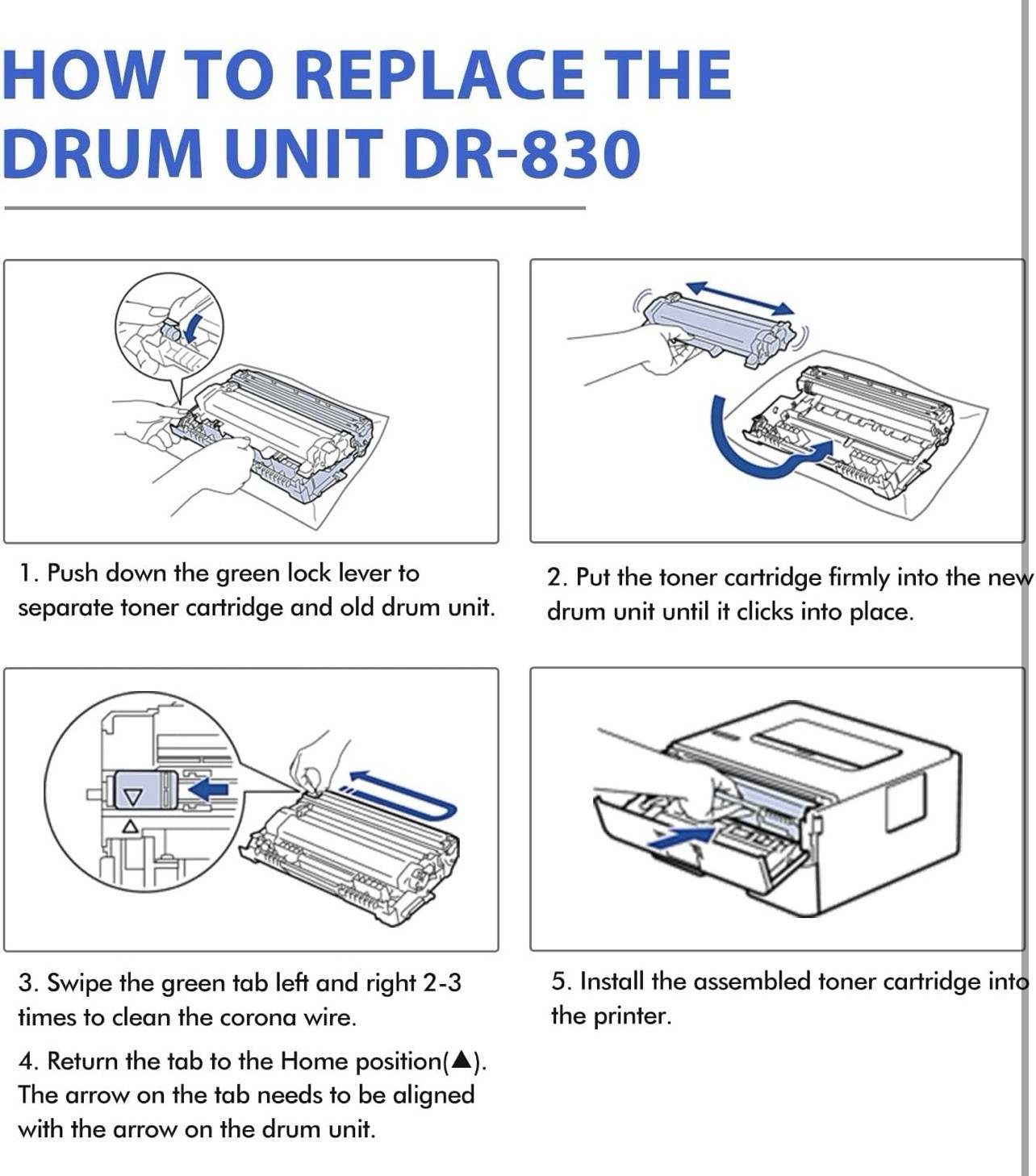 A52-DR830 Drum Unit 2 Pack Compatible Replacement for Brother DR-830 Printers