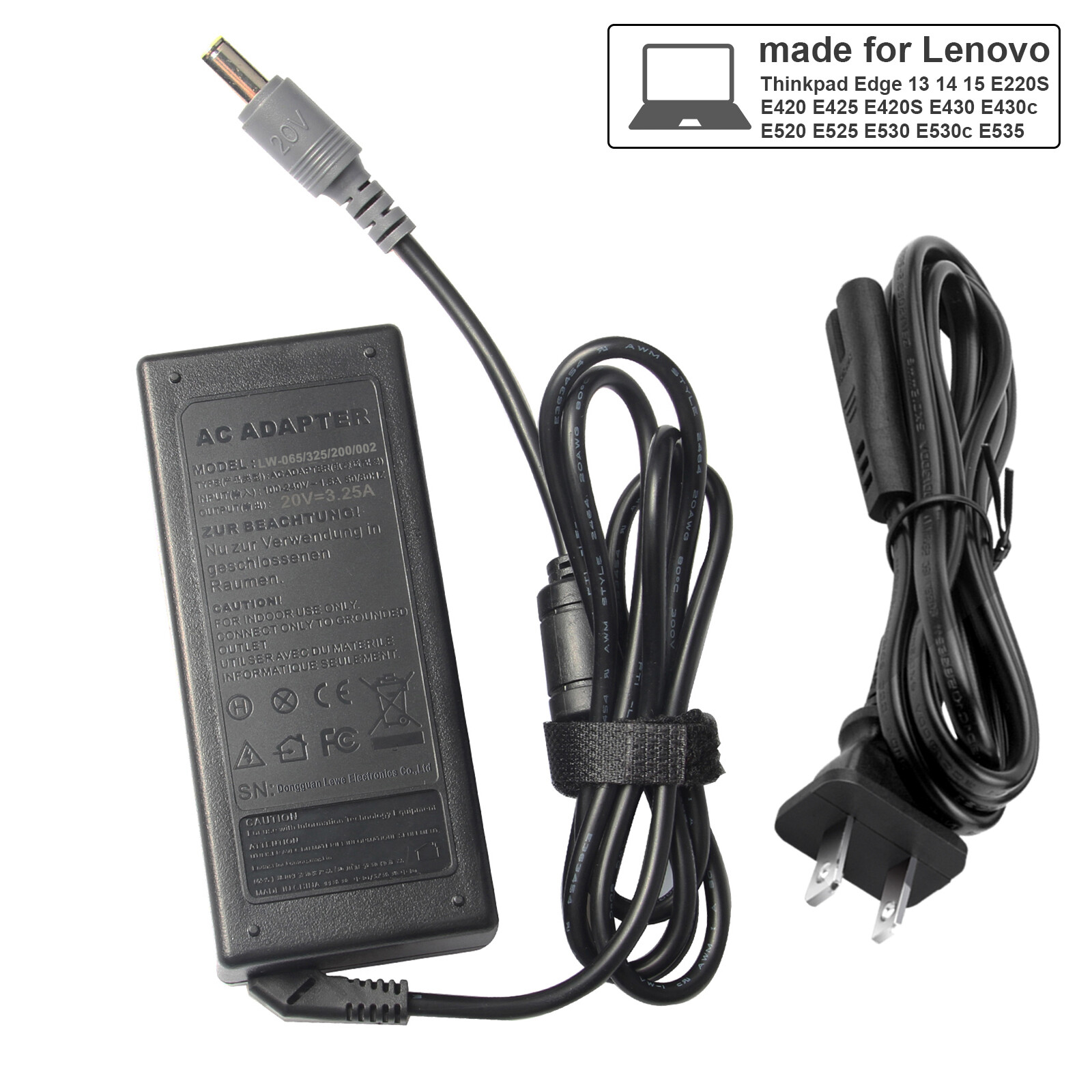 65/90W Lenovo Adapter For ThinkPad B490 B590 5935, 5936, 5941 SL300 SL400 Z60m
