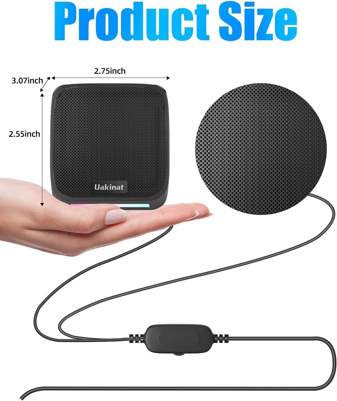Plug-and-Play Portable desktop Speakers with 3.5mm Connection & Volume Control