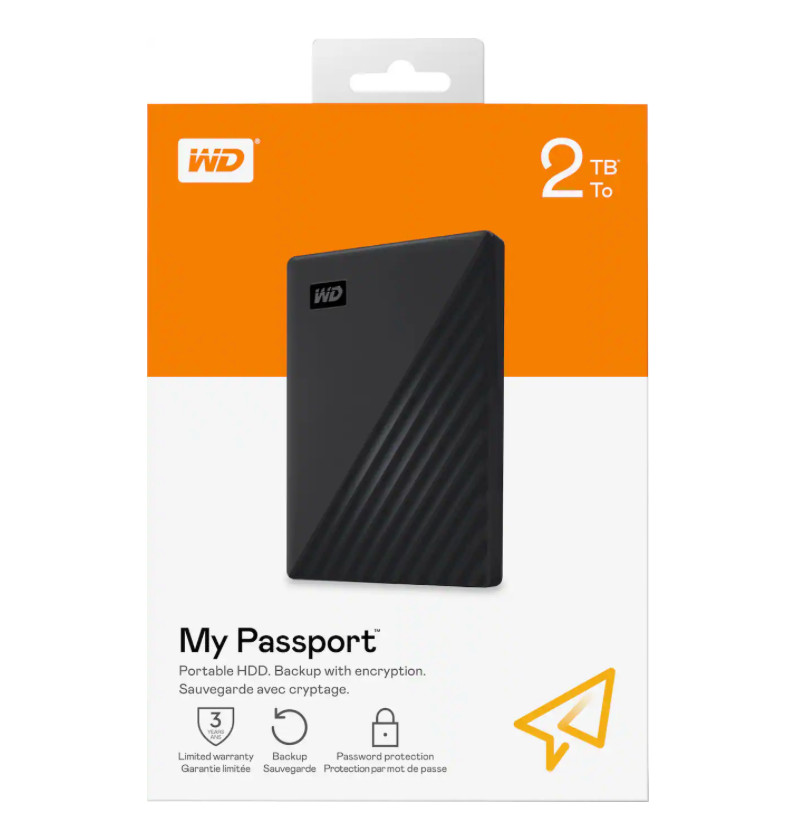 WD 2TB My Passport Portable External Hard Drive (Black) – WDBYVG0020BBK-WESN