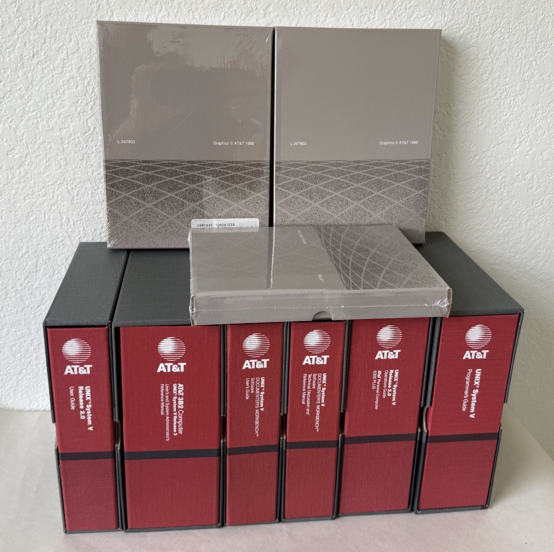 1986 – 1988 AT&T UNIX System V Set Very Rare Floppy Disks Software 5 Slip Covers