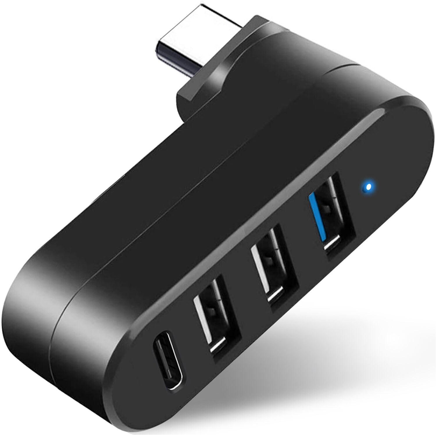 4-Port USB C Hub 90°/180° Degree Rotatable, USB C Adapter Splitter with PD-in…