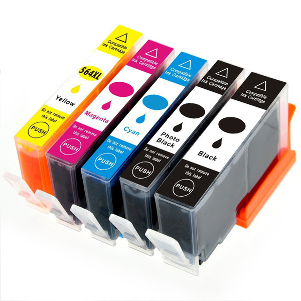 5 PK XL Ink Cartridges + smartchip for HP 564XL Photosmart 7510 7515 7520 7525
