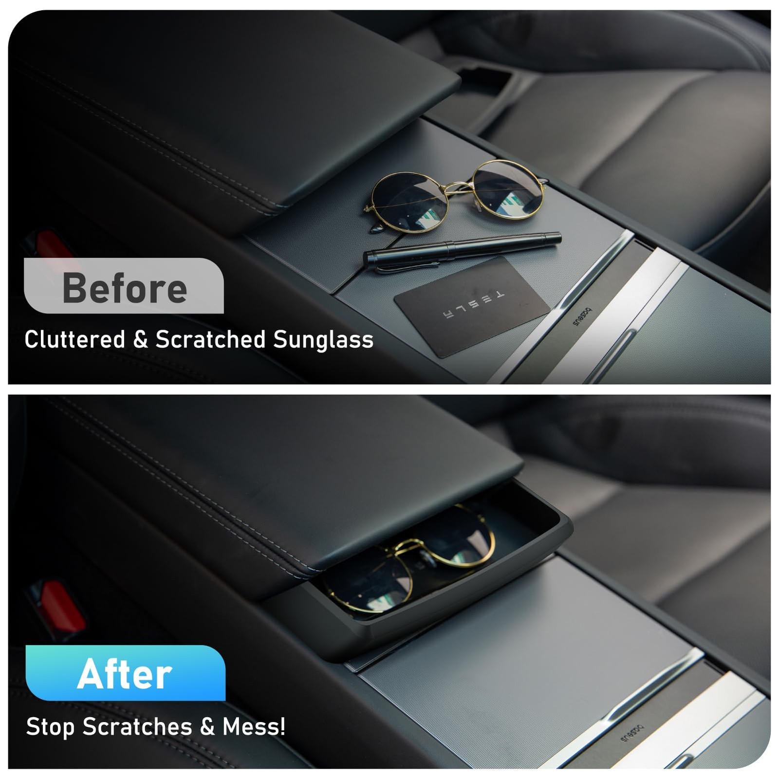 2025 Center Console Sunglasses Holder for Tesla Model Y & Model 3 Accessories