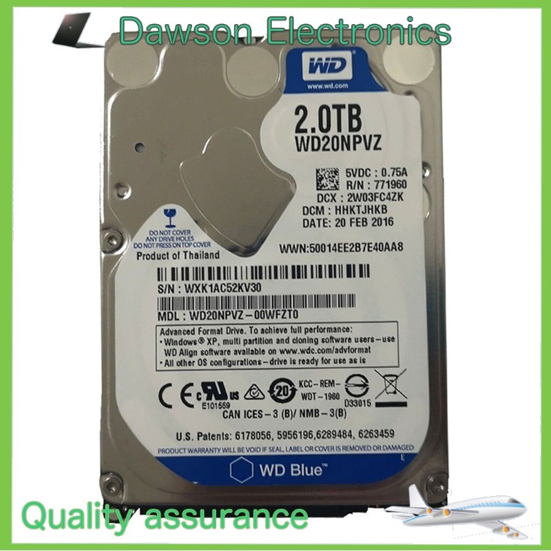 Western Digital 2TB WD20NPVZ 5400RPM 8MB SATA 2.5″ Laptop HDD Hard Disk Drive