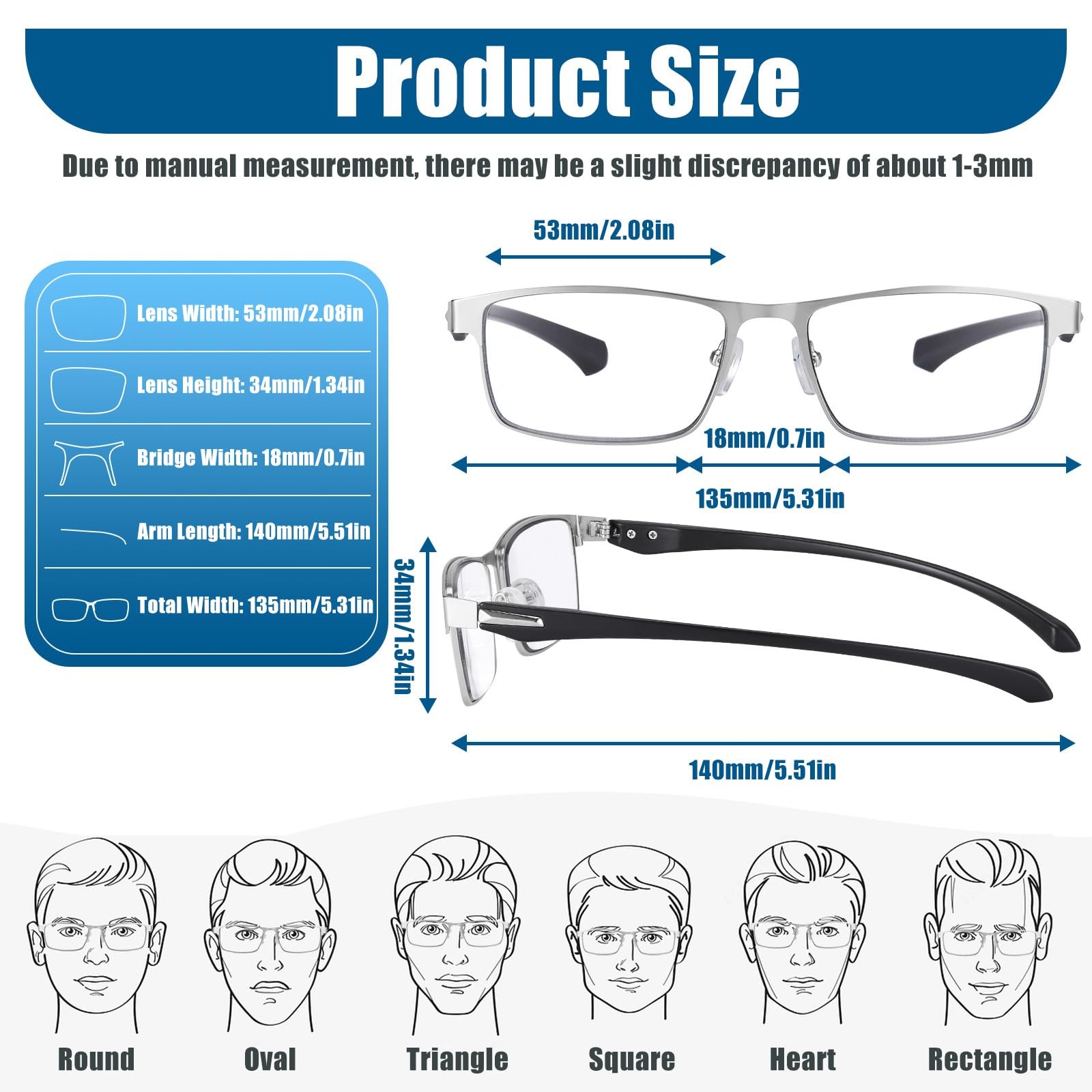 GHDBFMB Photochromic Progressive Reading Glasses Clear Top TR90 Transition Re…