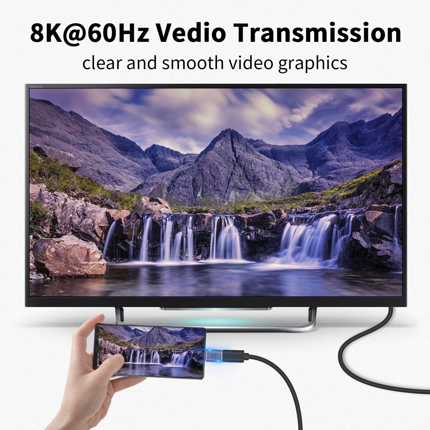 USB C Extender Adapter 40Gbps 8K 60Hz USB C Male to Female Extension Adapter