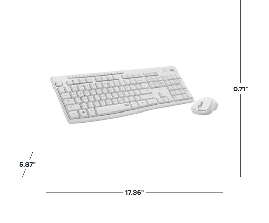 Logitech – MK295 Full-size Wireless Keyboard & Mouse Combo – White (920-009783)