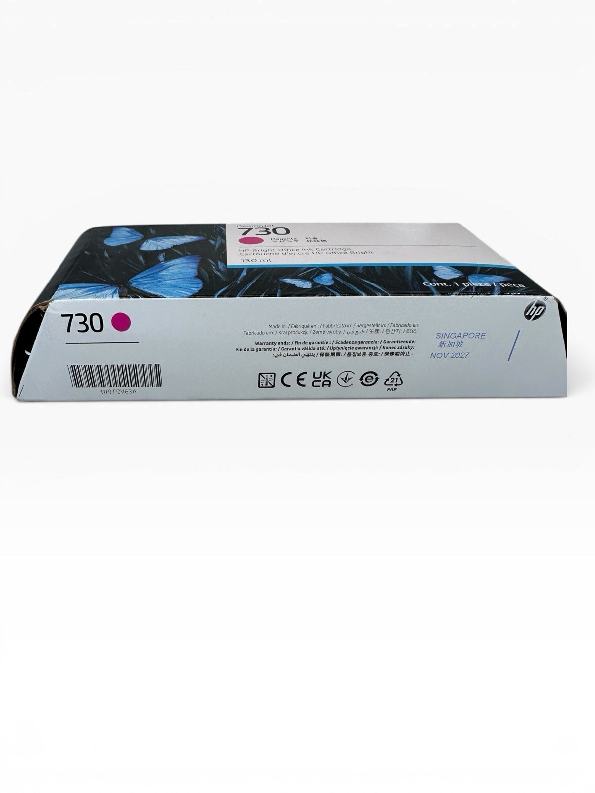 11/2027 Genuine HP 730 Magenta 130ml Cartridge P2V62A DesignJet T1600T1700 T2600