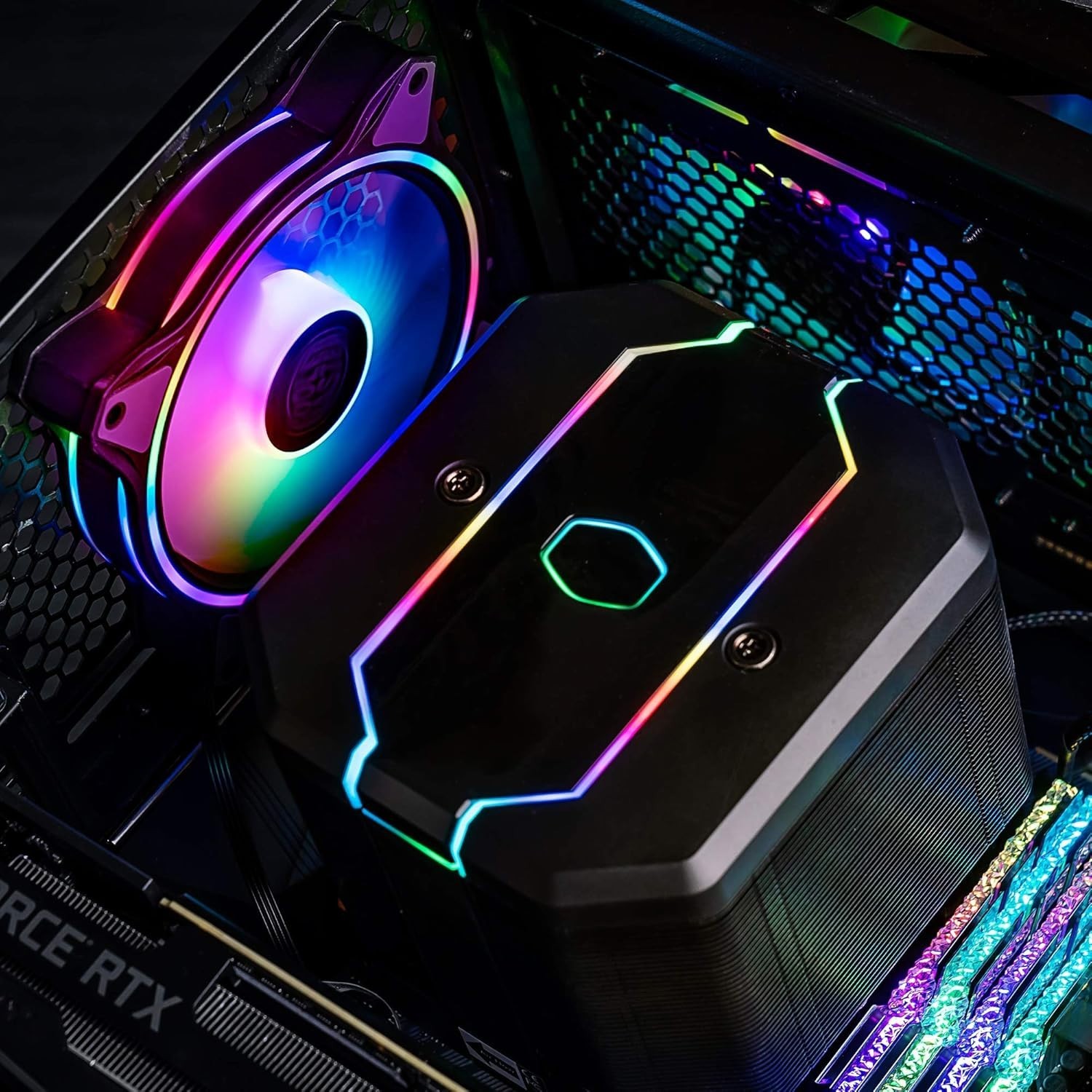 Cooler Master MasterFan MF140 Halo Fan, Duo-Ring ARGB Customizable Lighting- NEW