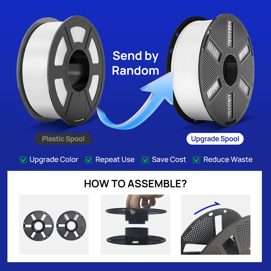 【Buy 10 Pay 6】JAYO 1.1KG PLA SILK ABS PLA+1.75mm With Spool 3D Printer Filament