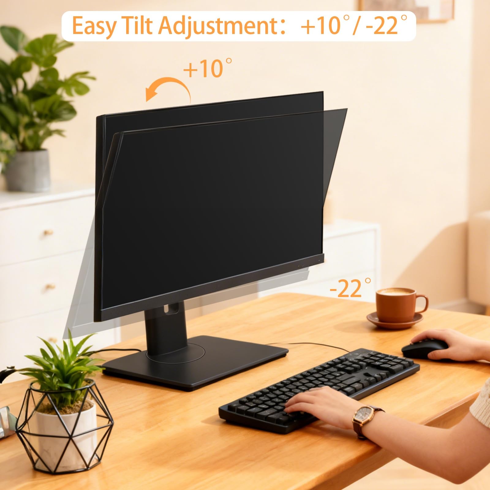Brezpick 2026 Version Ergonomic VESA Monitor Stand, 150mm 7.28～8.82LB, Black