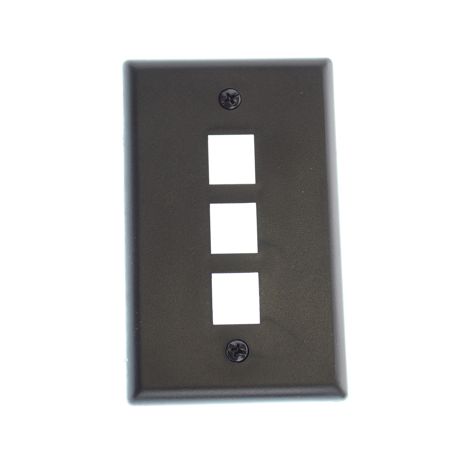 HELLERMANN TYTON FPTRIPLE-B STANDARD 1-GANG 3 PORT FACE-PLATE, PLASTIC, BROWN