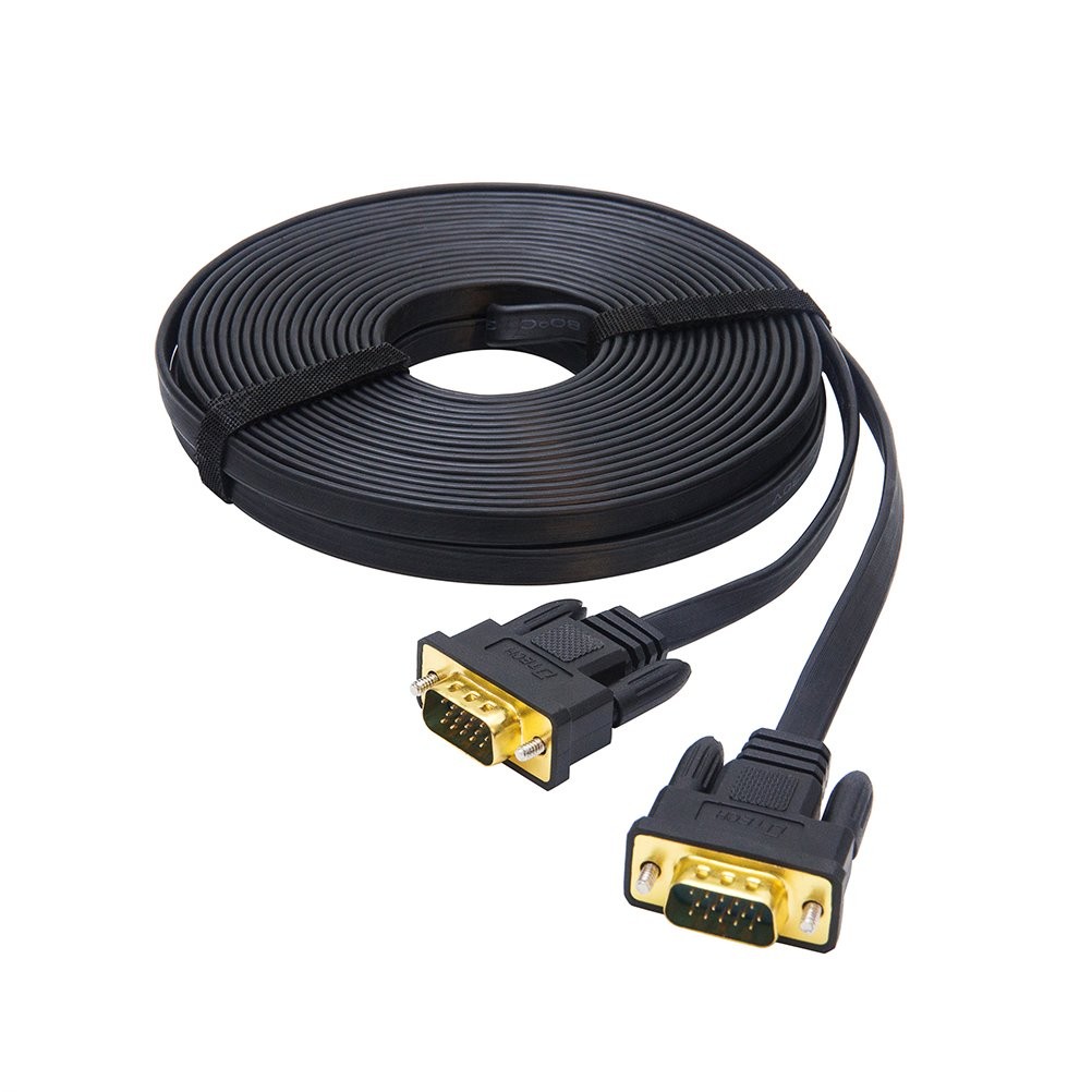 10m 32 FT Ultra Thin Flat Computer Monitor VGA Cable Male 15Pin SVGA Black