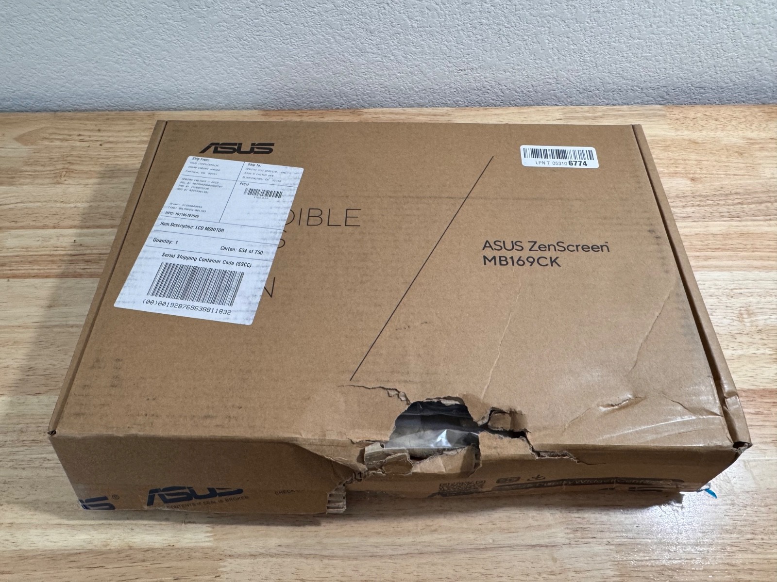 *Read* Asus ZenScreen MB169CK 16″ Full HD LED Monitor 16:9 *NEW -See Box*