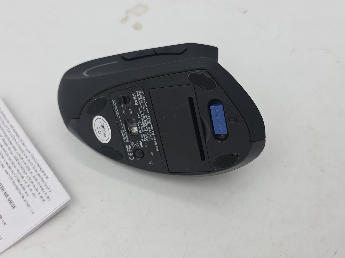 TECKNET Ergonomic Wireless Mouse 4800 DPI Vertical 6 Adjustable DPI Quiet 2.4GHz