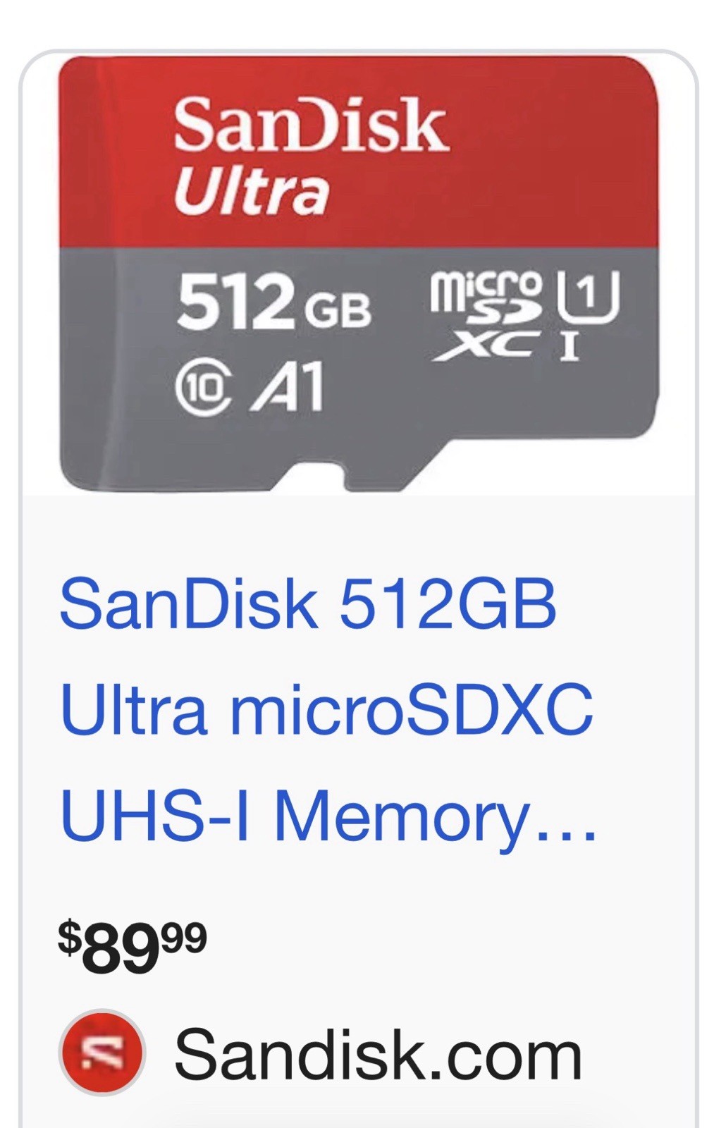 ORIGINAL SanDisk Ultra 512GB Micro SD MicroSDXC Class 10 UHS-1 A1 Memory Card