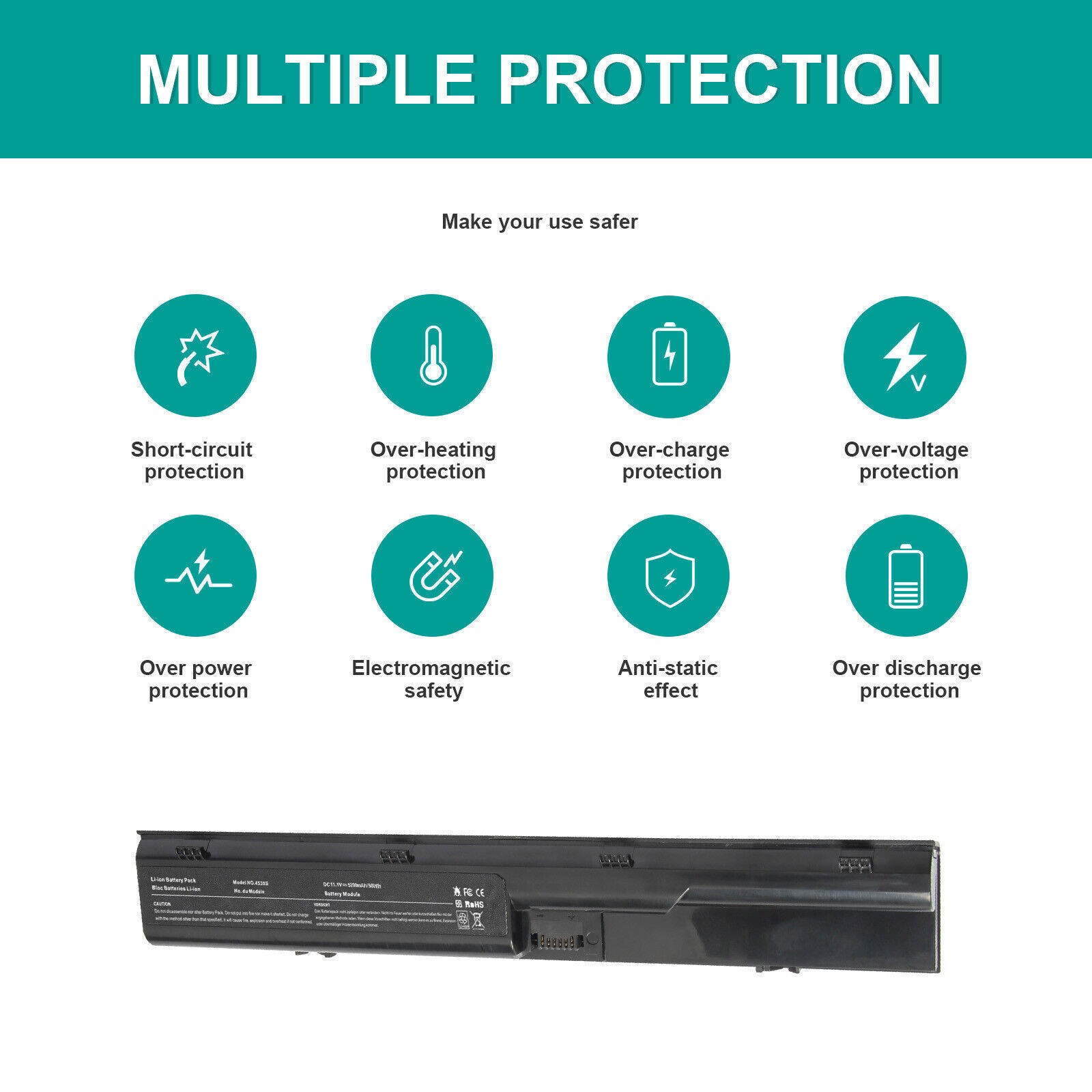 633805-001 PR06 Battery for HP ProBook 4540S 4530S 4440S 4430S 4431S 3ICR19/66-2