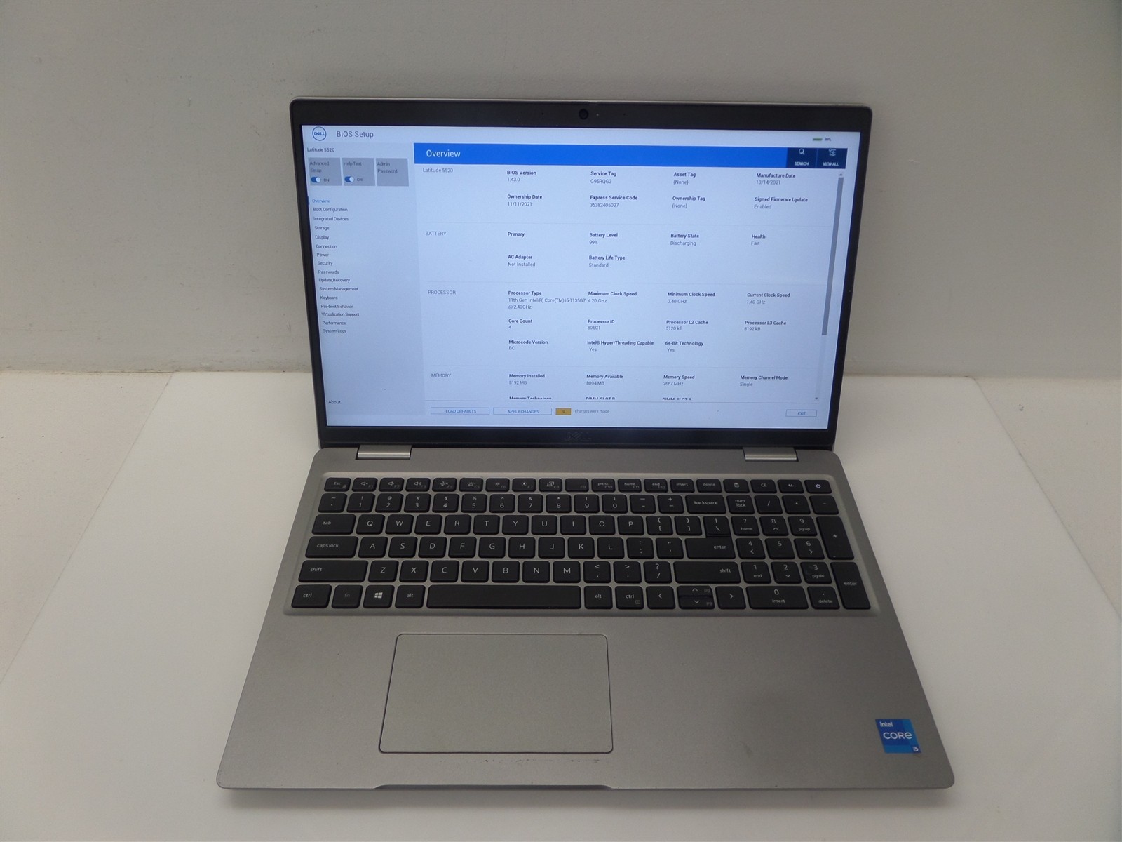 Dell Latitude 5520 15.6″ w/ i5-1135G7 2.4GHz CPU 8GB RAM – No SSD/OS