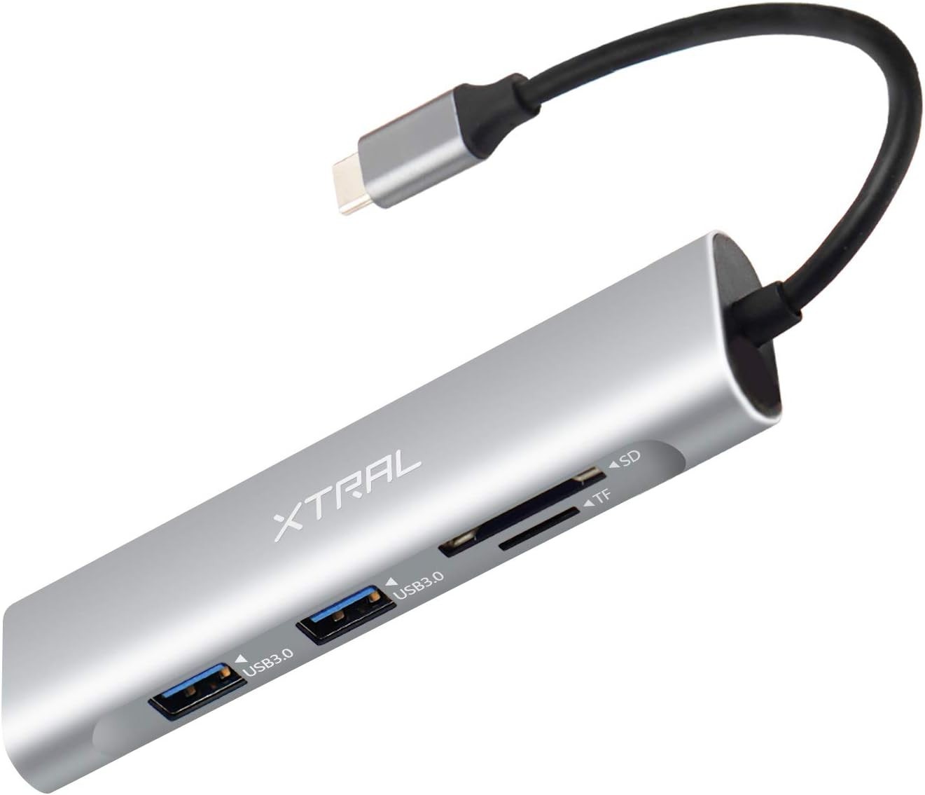 USB C Hub 3 USB 3.0 Ports SD TF Card Reader Dock XTRAL New
