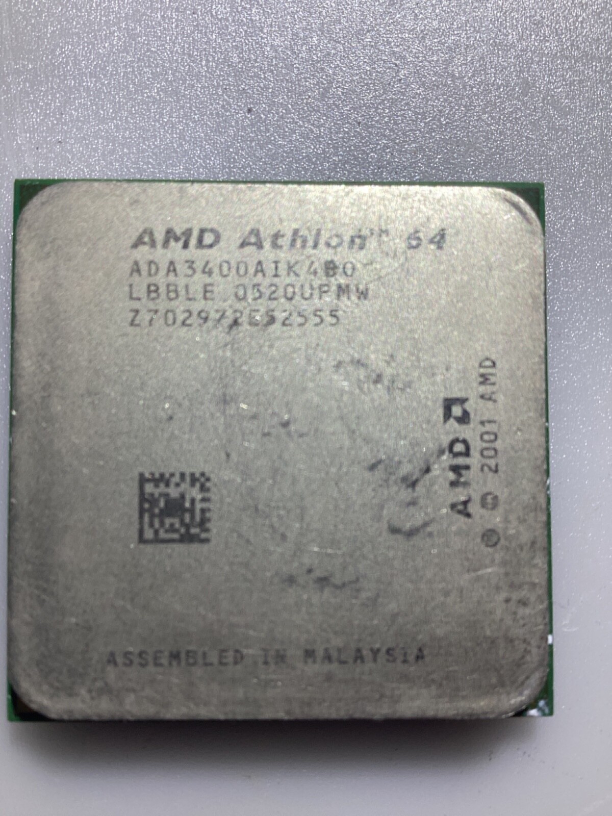 LOT OF NINE ASSORTED CPU PROCESSOR CHIPS INTEL, AMD, PREOWNED, CONDITION UNKNOWN