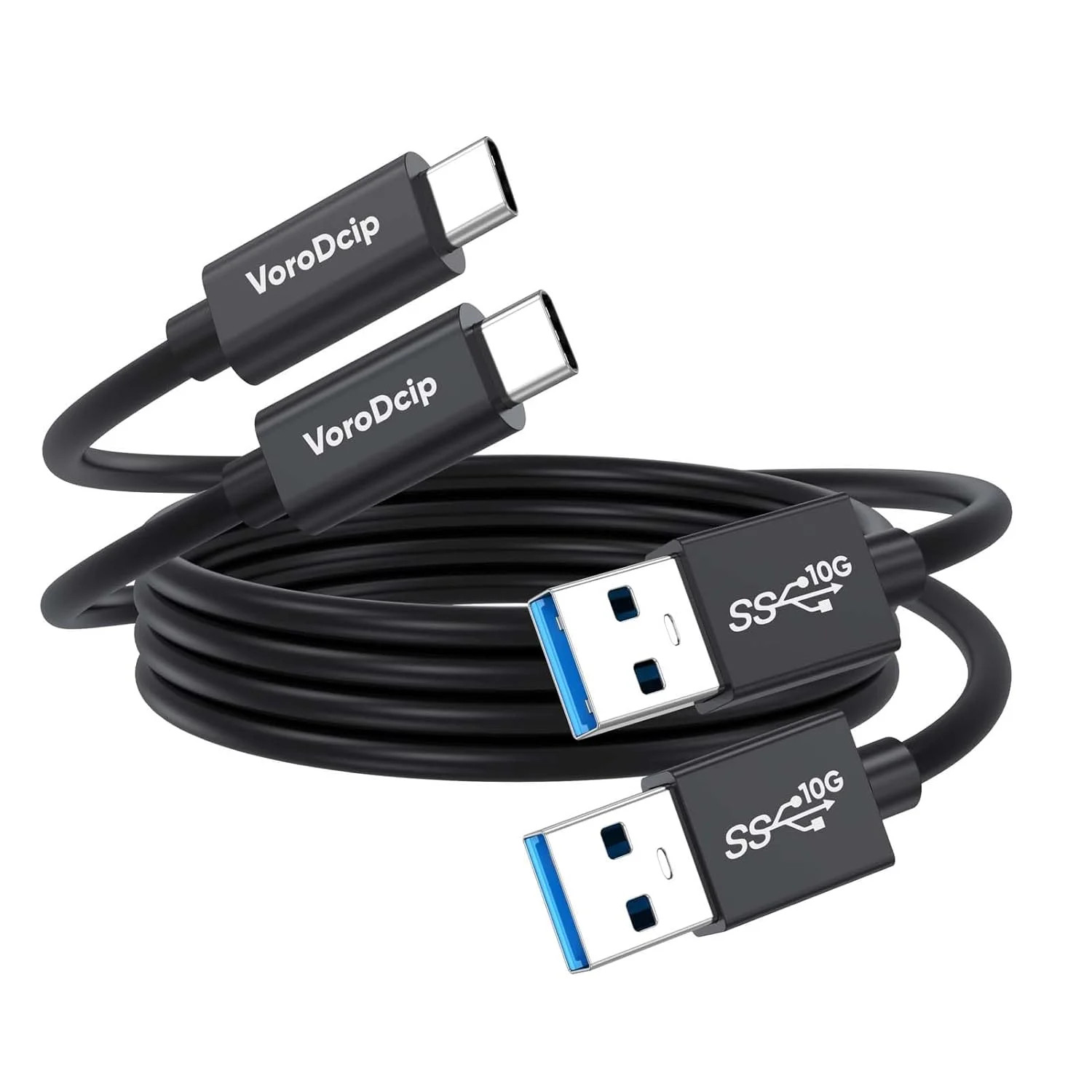 Data Transfer Cable USB to Type C 3ft 2 Pack 10Gbps USB C 3.2 Gen 2 High Speed